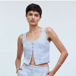 Madewell Linen Cotton Scoop Neck Tank